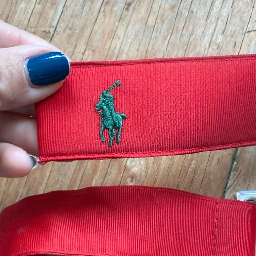Brand new polo boys Red Belt with Silver Buckle